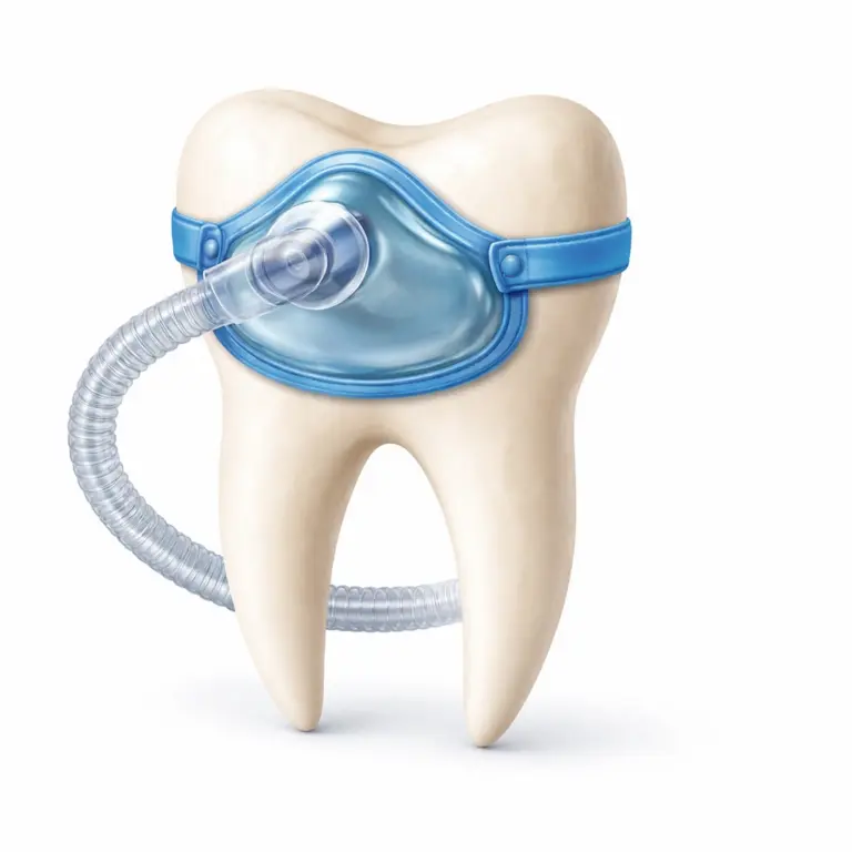 Zahnbehandlung unter Vollnarkose für Kinder und Angstpatienten mit Anästhesiemaske am Zahn